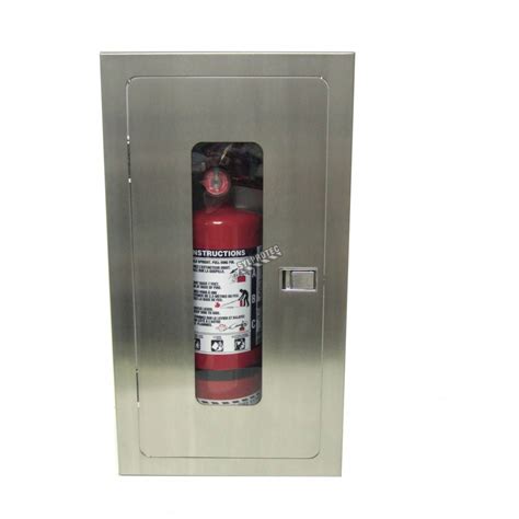 semi-recessed stainless steel first aid cabinet|semi recessed fire extinguisher.